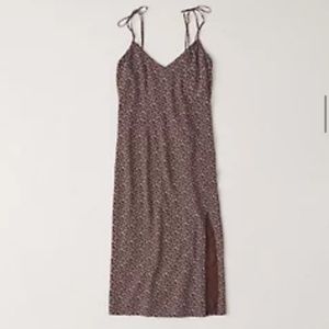 Abercrombie & Fitch Tie Shoulder Midi Dress